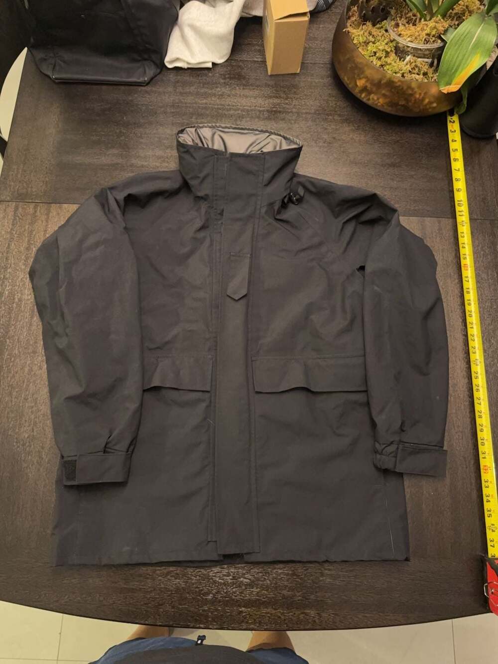 US Navy Cold Weather Parka Medium X-Long Black Hooded Rain Jacket